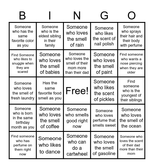 Relax with candle wax getting to know you bingo Card
