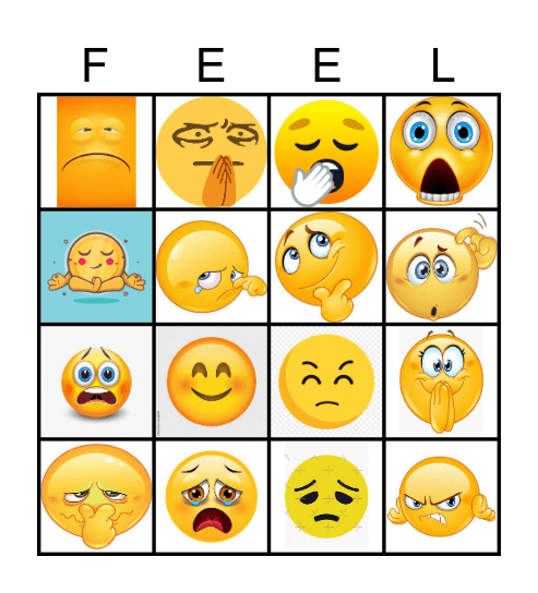EMOTIONS BINGO! Bingo Card