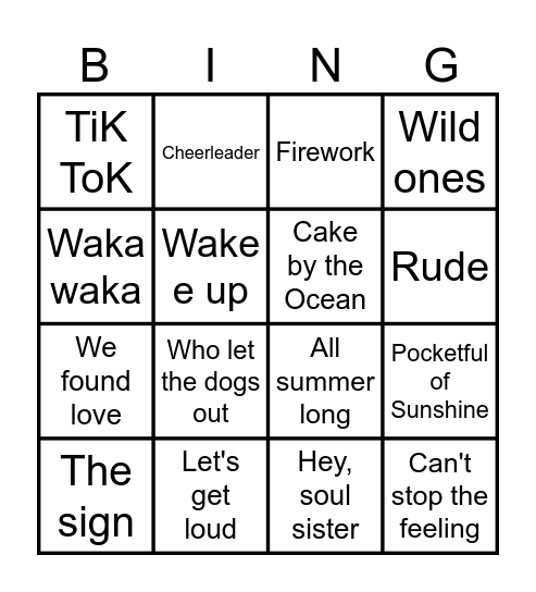 summer break music bingo JMS Bingo Card