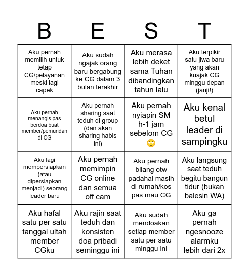 Bingo life in Germany Bingo Card