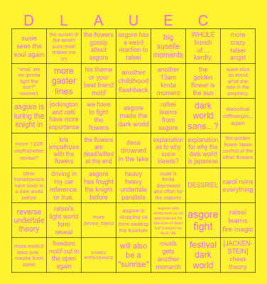 DELTARUNE CHAPTER 5 BINGO Card