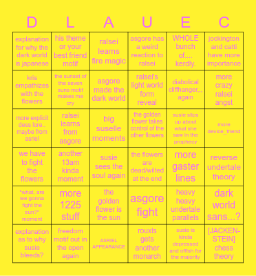 DELTARUNE CHAPTER 5 BINGO Card