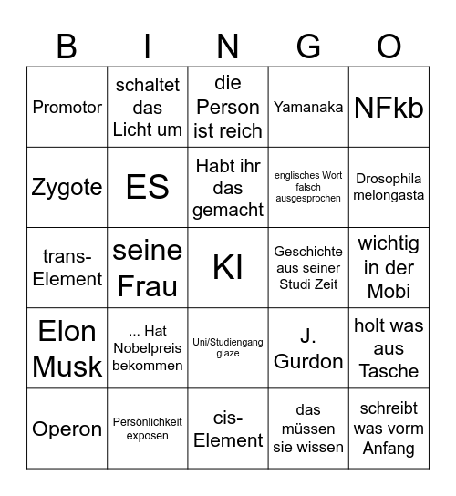 zellschmidt Bingo Card