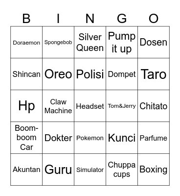 David's Bingo Card