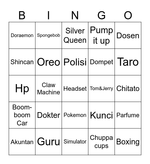David's Bingo Card