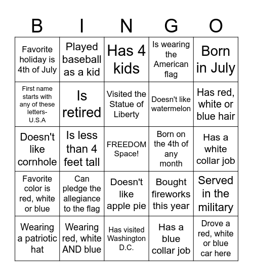Icebreaker Bingo Card