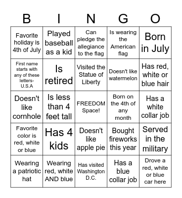 Icebreaker Bingo Card