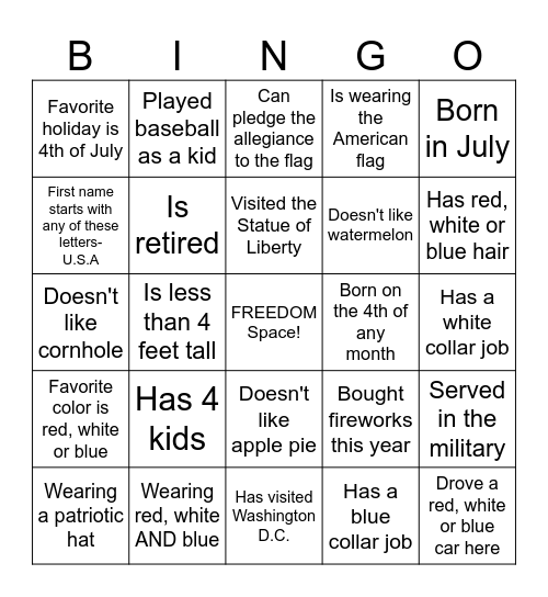 Icebreaker Bingo Card