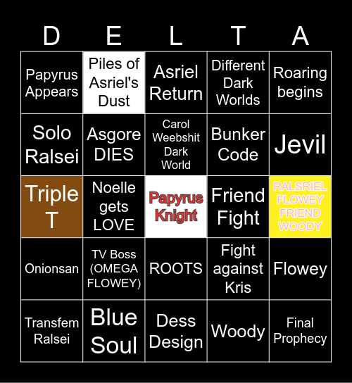 CHAPTER FIVE!!! Bingo Card