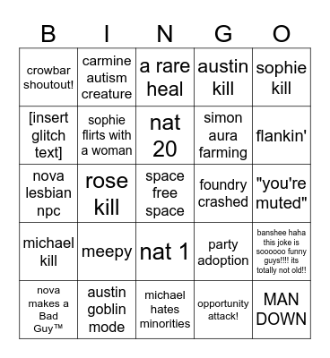 crowbar crew Bingo Card