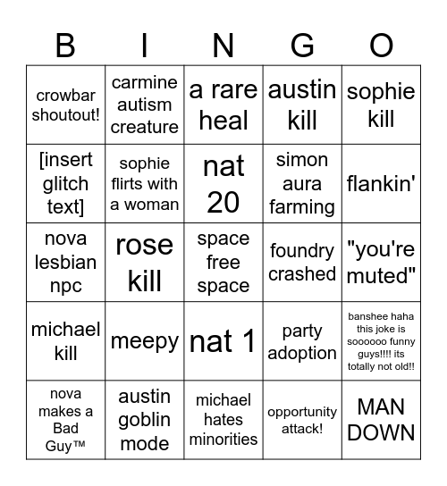 crowbar crew Bingo Card