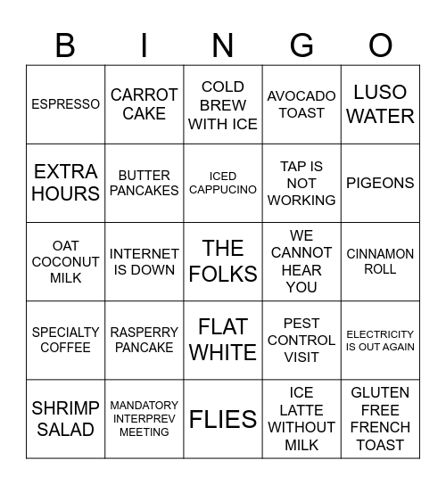 THE FOLKS BINGO Card