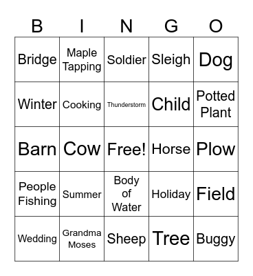 Grandma Moses Bingo Card
