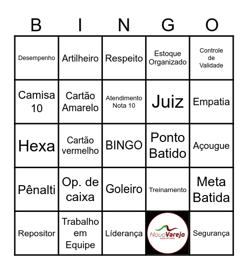 SUPERMERCADO NOVO VAREJO - COPA DO MUNDO Bingo Card
