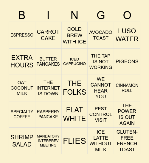 THE FOLKS - BINGO Card