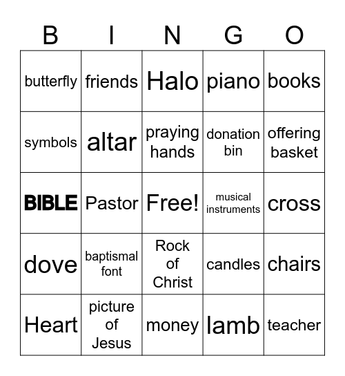 SEEK and FIND Bingo Card