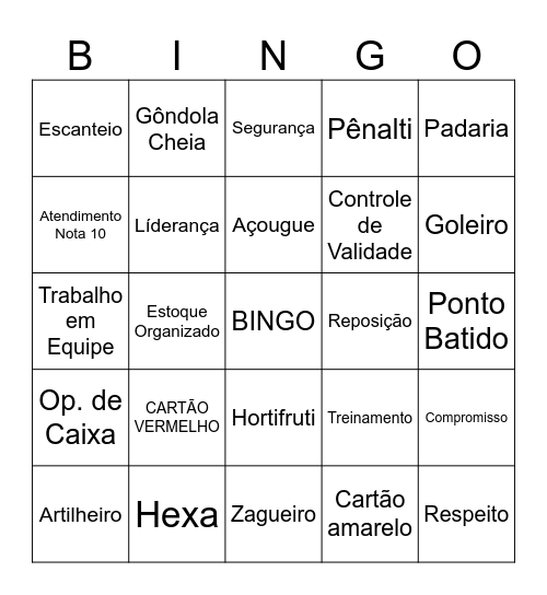 SUPERMERCADO NOVO VAREJO - COPA DO MUNDO Bingo Card