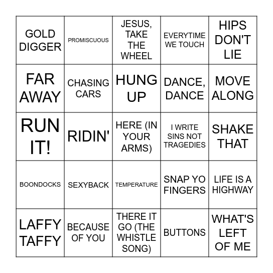 2006 Bingo Card