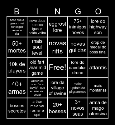 pilgrammed bingo Card
