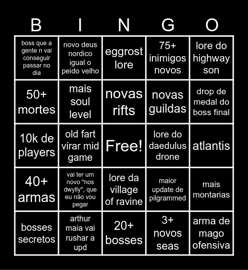 pilgrammed bingo Card