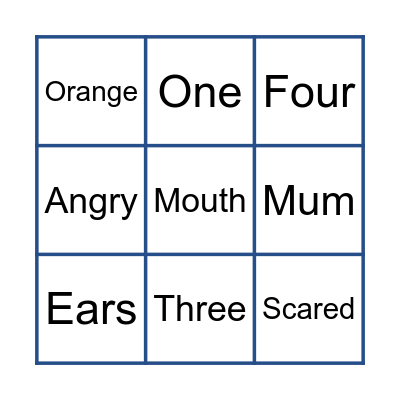 ENGLISH BINGO Card