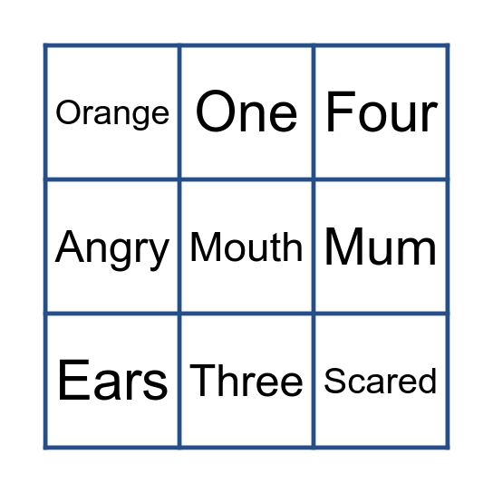 ENGLISH BINGO Card
