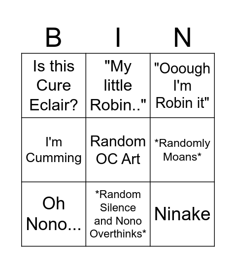 Robin Bingo Card