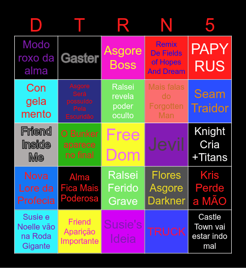Deltarune Cap 5 🔥🔥 Bingo Card