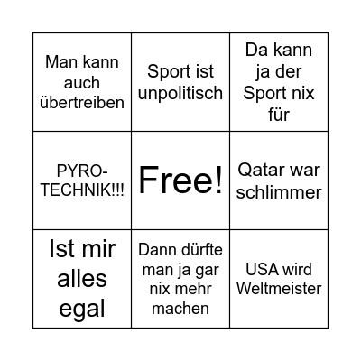 WM Bingo Card
