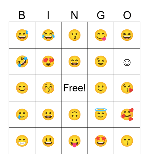 Emoji Bingo Card