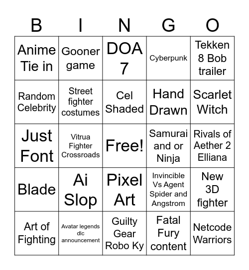 EVO Las Vegas 2026 Bingo Card