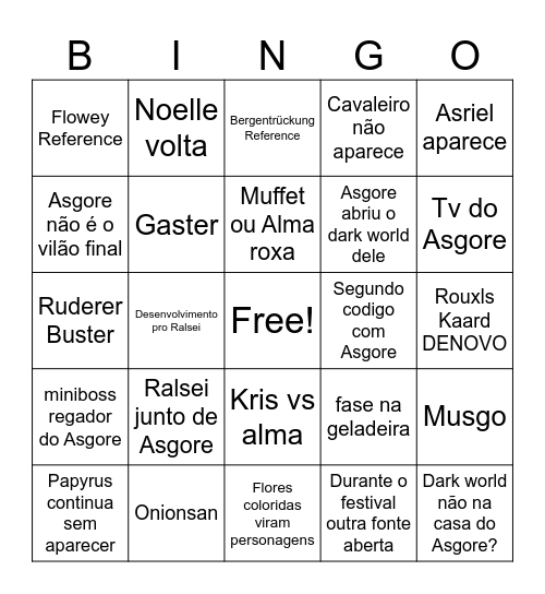 Deltarune cap.5 Bingo Card