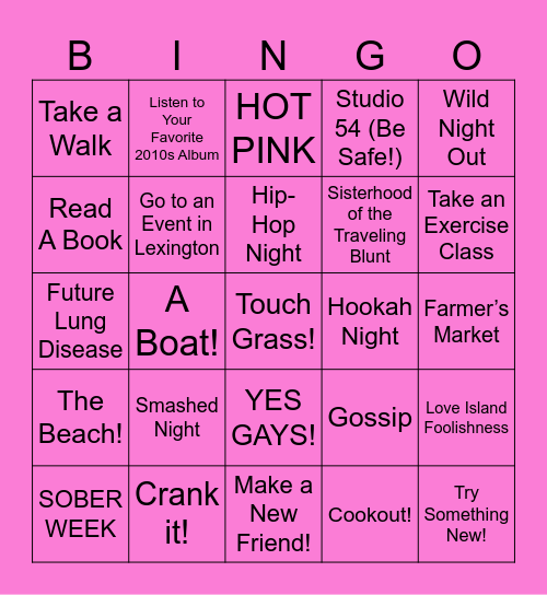 Triple Threat Summer Bingo Card