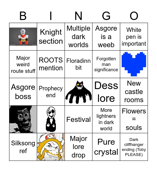 DELTARUNE: Chapter 5 predictions Bingo Card