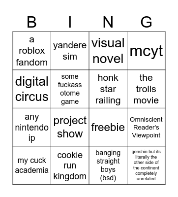 the unrelated fandoms reacting to lohen from genshin impact 4 some fuckass reason bingo Card