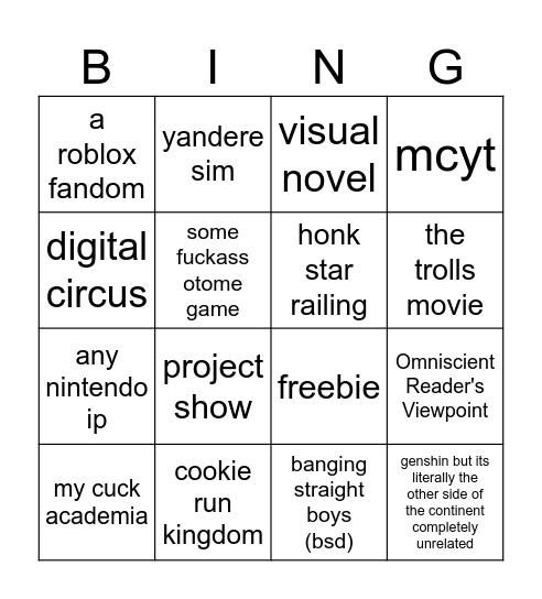 the unrelated fandoms reacting to lohen from genshin impact 4 some fuckass reason bingo Card