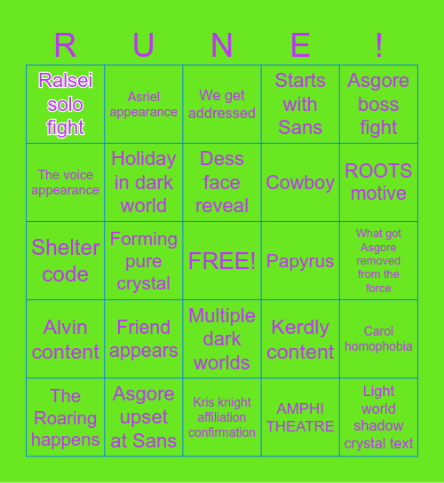 DELTA Bingo Card