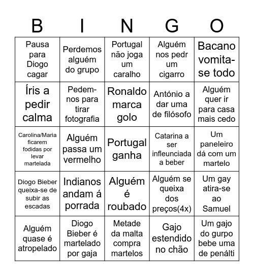 Porto Bingo Card