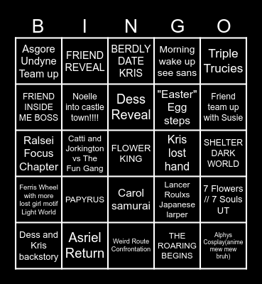 DELTARUNE CHAP 5 Bingo Card