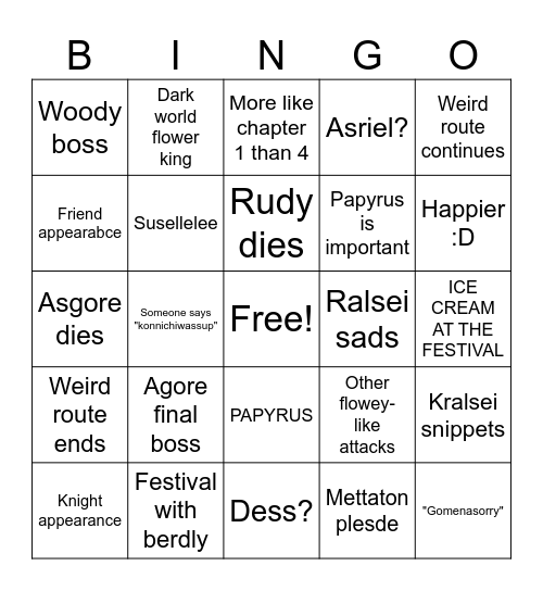 Chapetr 5 Bingo Card