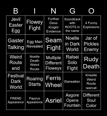 EVIL bingo Card