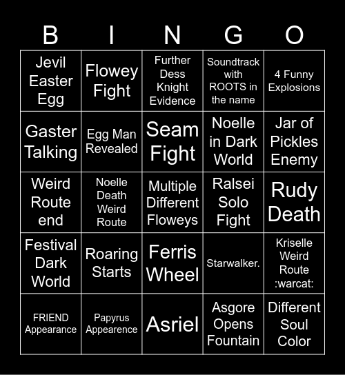EVIL bingo Card