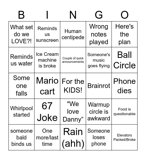 KS Masonic All State MB 2026 Bingo Card