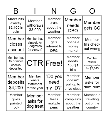 Teller Bingo Card