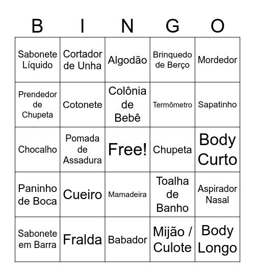 Bingo do Miguel Bingo Card