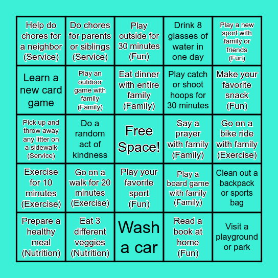 B I N G O Bingo Card