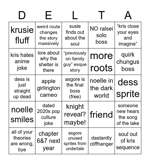dahlia rune bingo Card