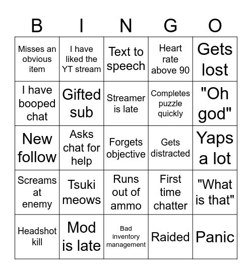ScaredyChlo's The Killing Antidote Bingo! (Post in discord) Bingo Card