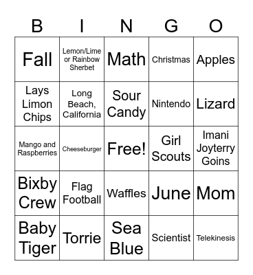 Happy Birthday Imani! Bingo Card