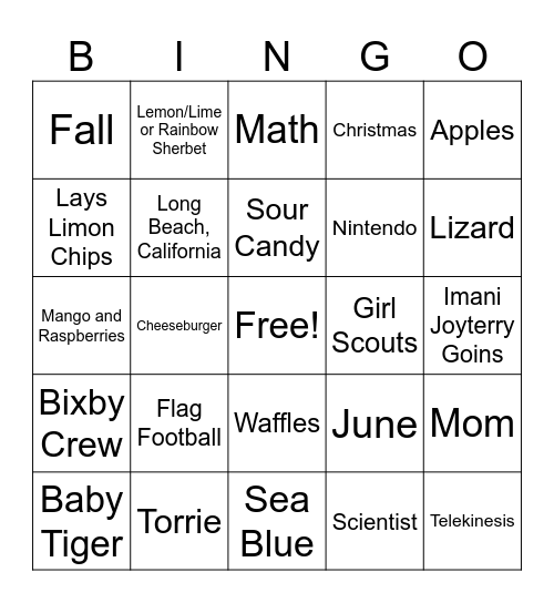 Happy Birthday Imani! Bingo Card